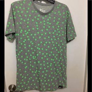 Nike Dry fit Tee. Bright green dots. Size M